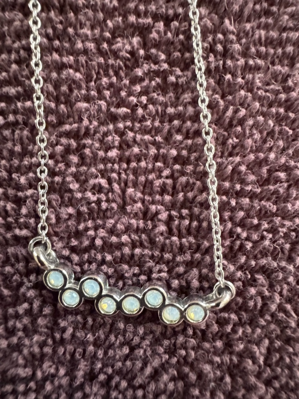 Silver 18 inch Necklace with white stones